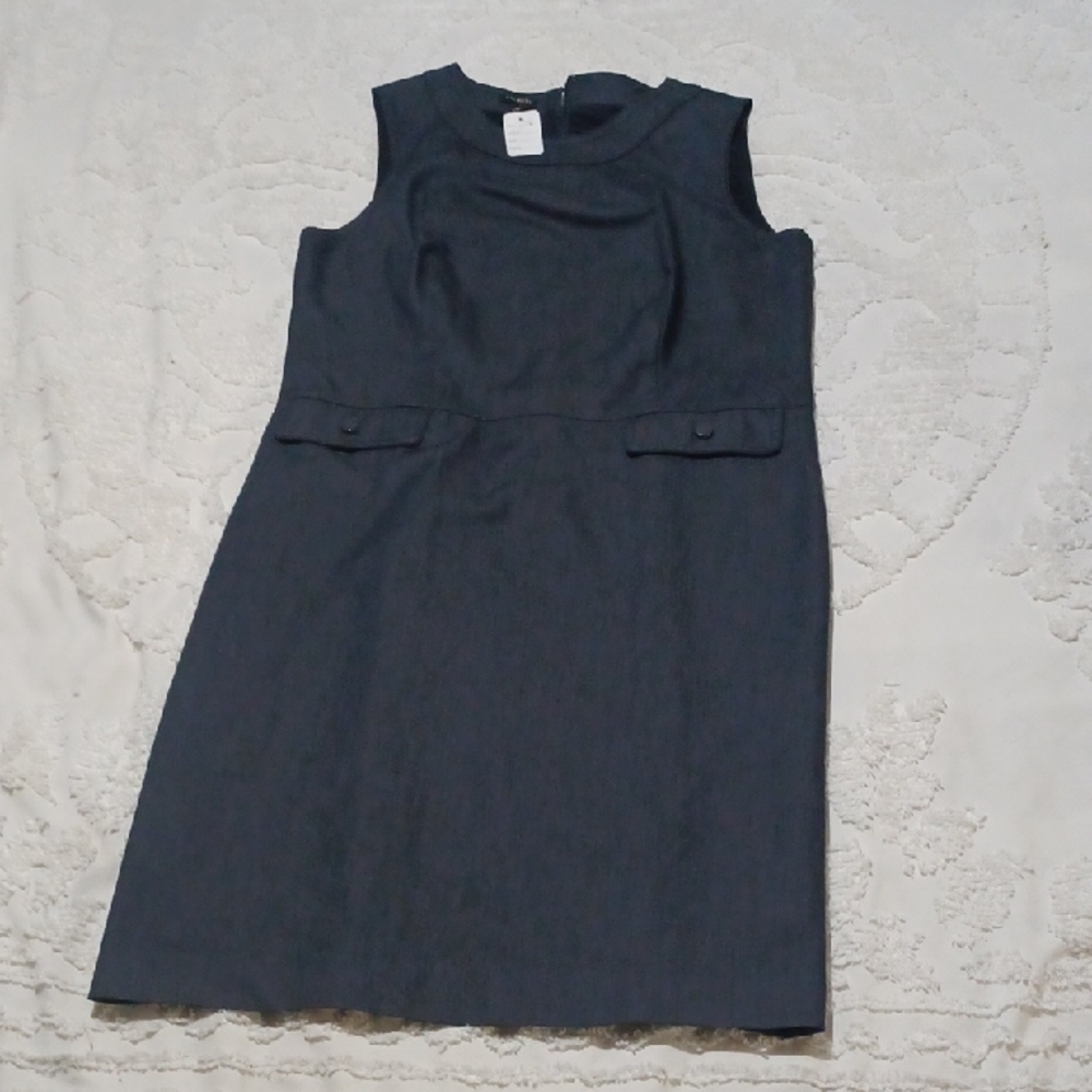 Talbots Navy Sleeveless Sheath Dress - Size 14 - Professional Workwear